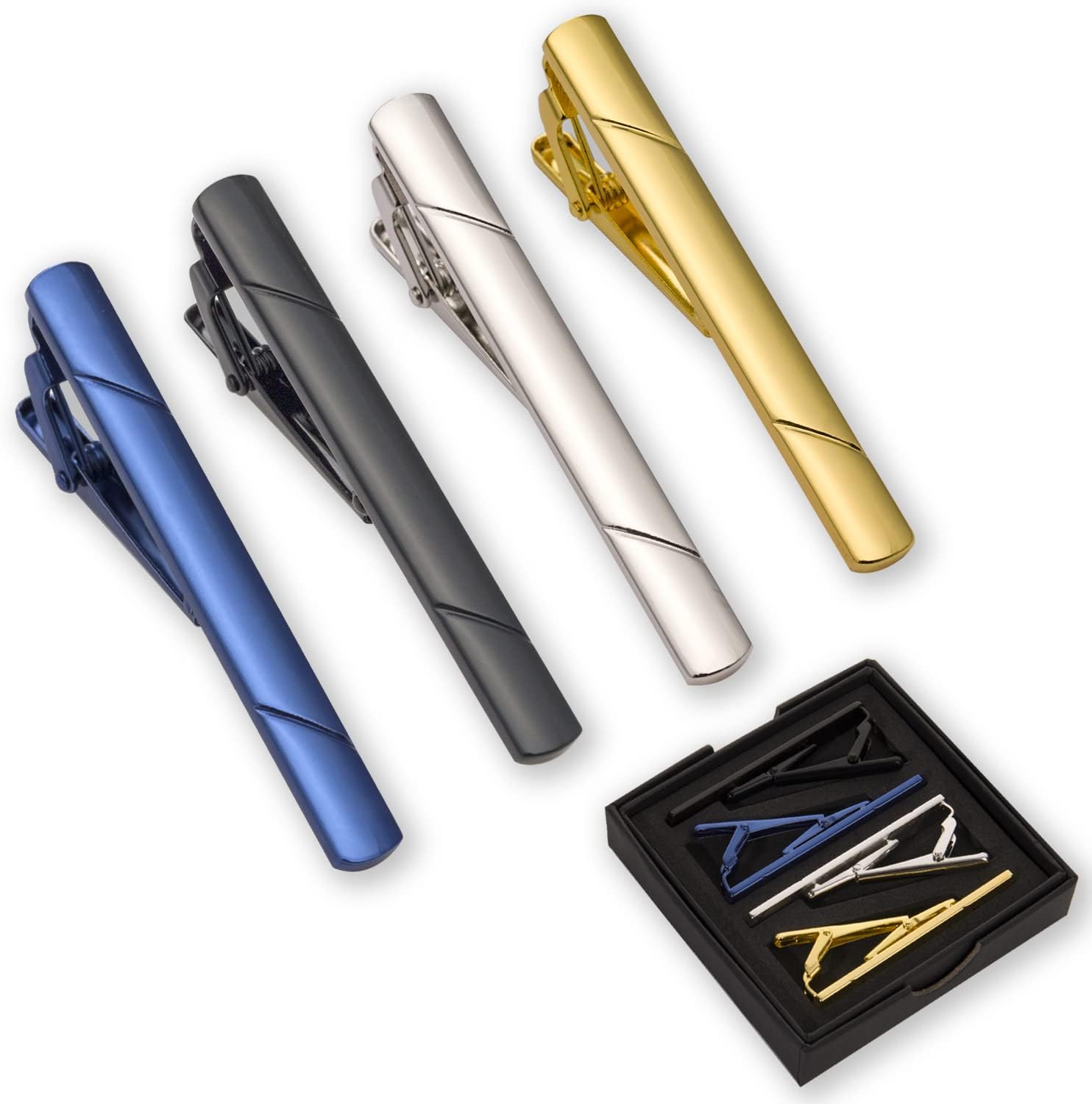 4Pcs Tie Clips for Men with Gi - Tie Clip Silver review and price