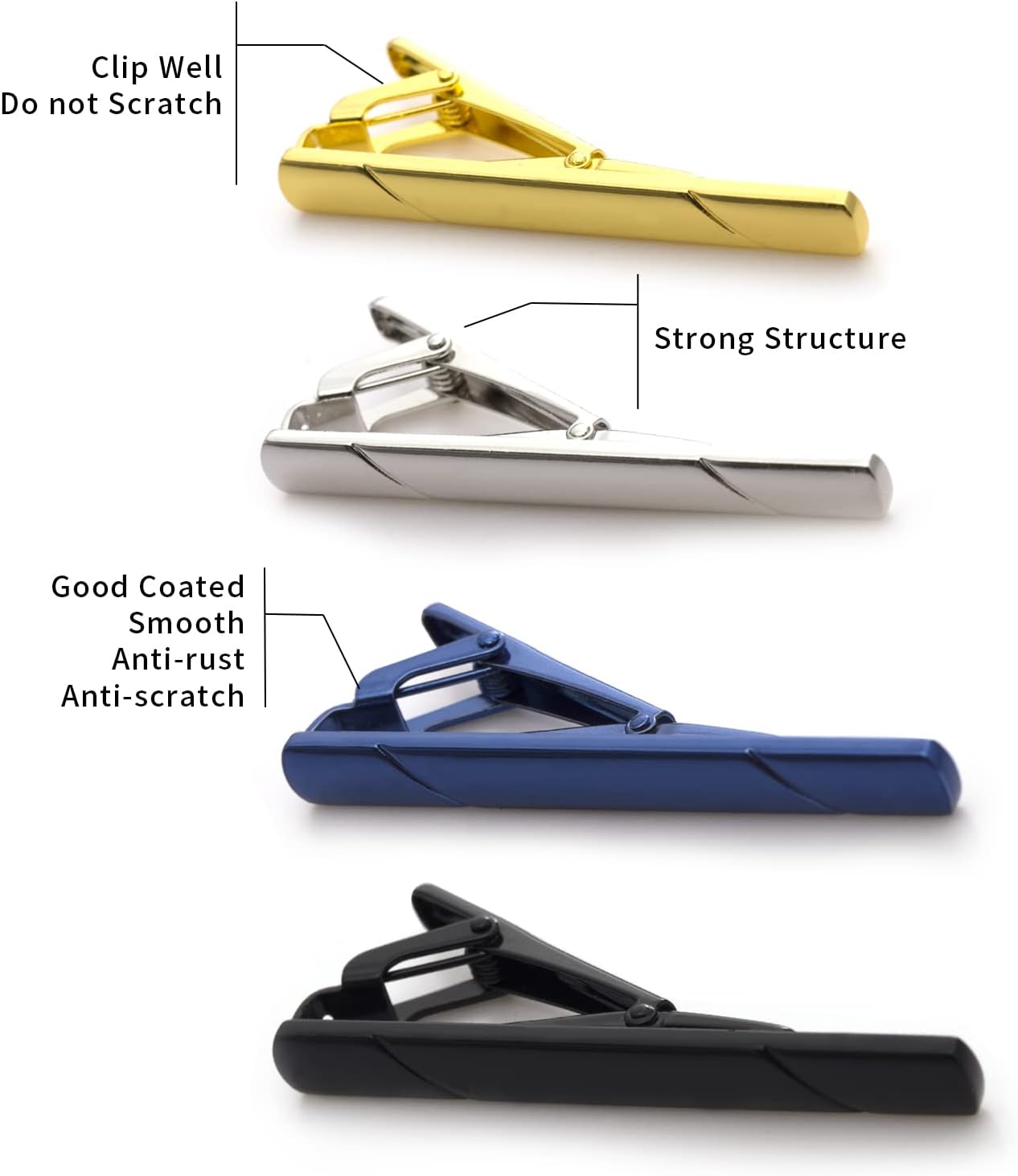 4Pcs Tie Clips for Men with Gi - Tie Clip Silver review and price
