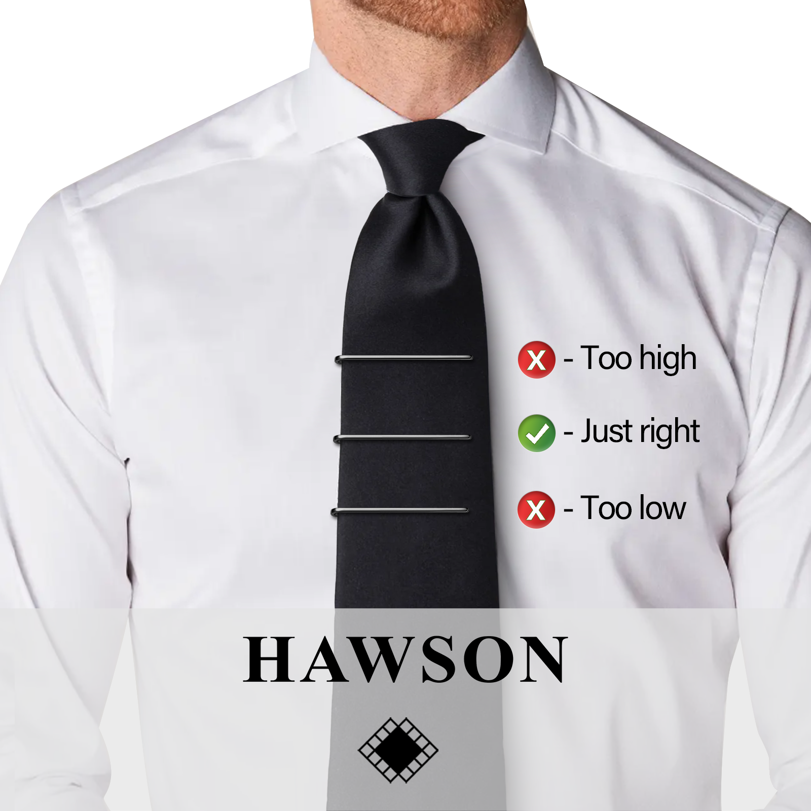 HAWSON Tie Clips for Men 4Pcs  - Tie Bar Set Gift review and price