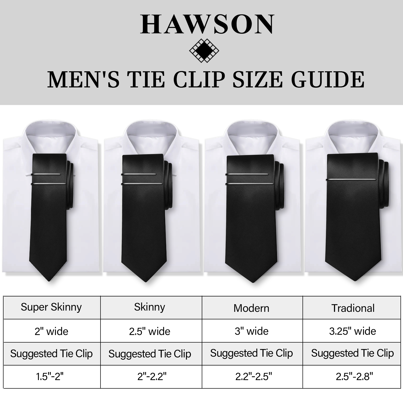 HAWSON Tie Clips for Men 4Pcs  - Tie Bar Set Gift review and price