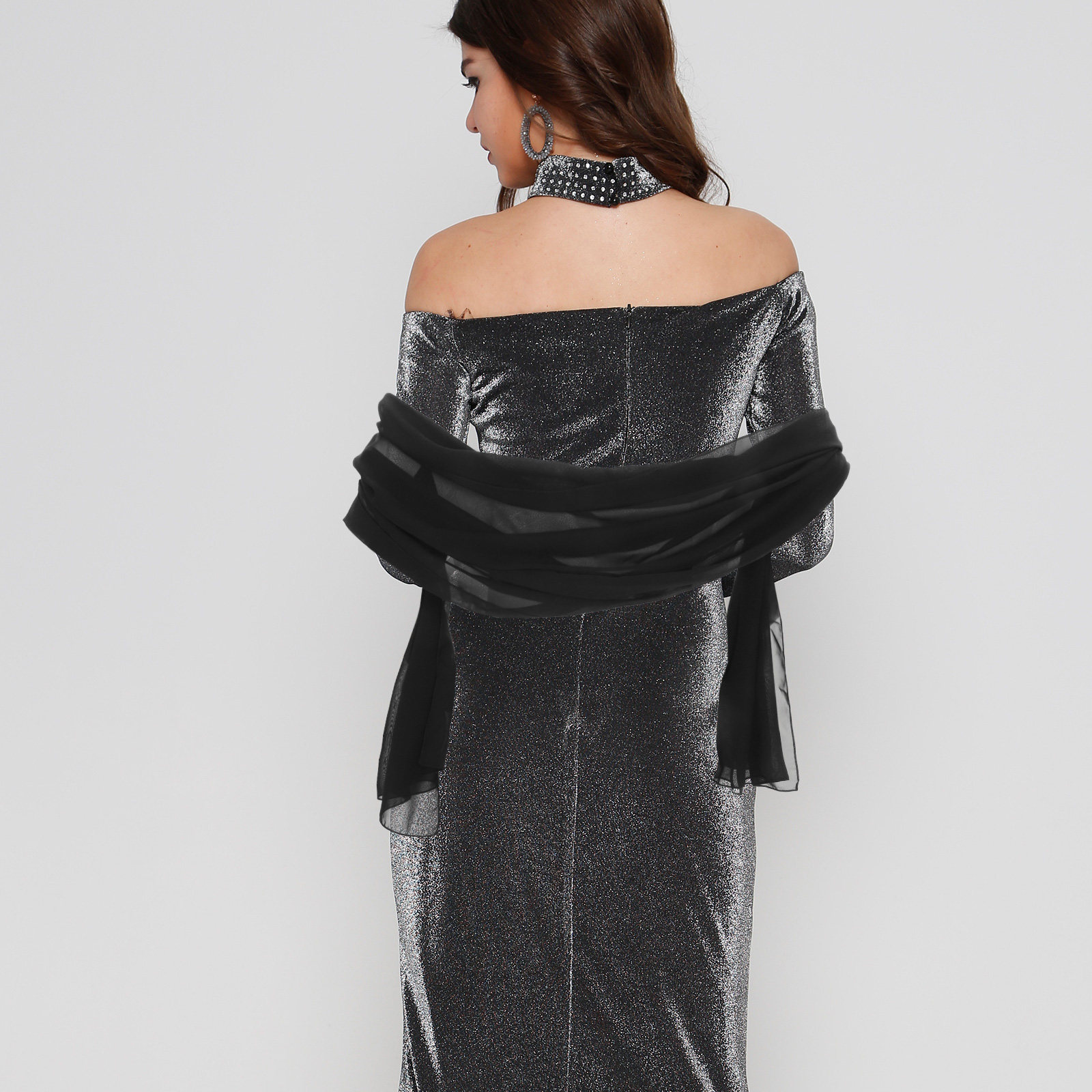 200X70Cm Chiffon Shawl For Wom - Stole Wedding Shawl review and price