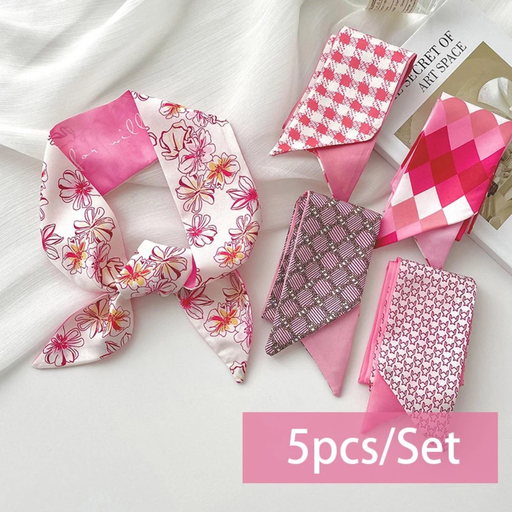 2-6pcs/set Silk Satin Scarf Wo - Ascot Neck Scarf review and price