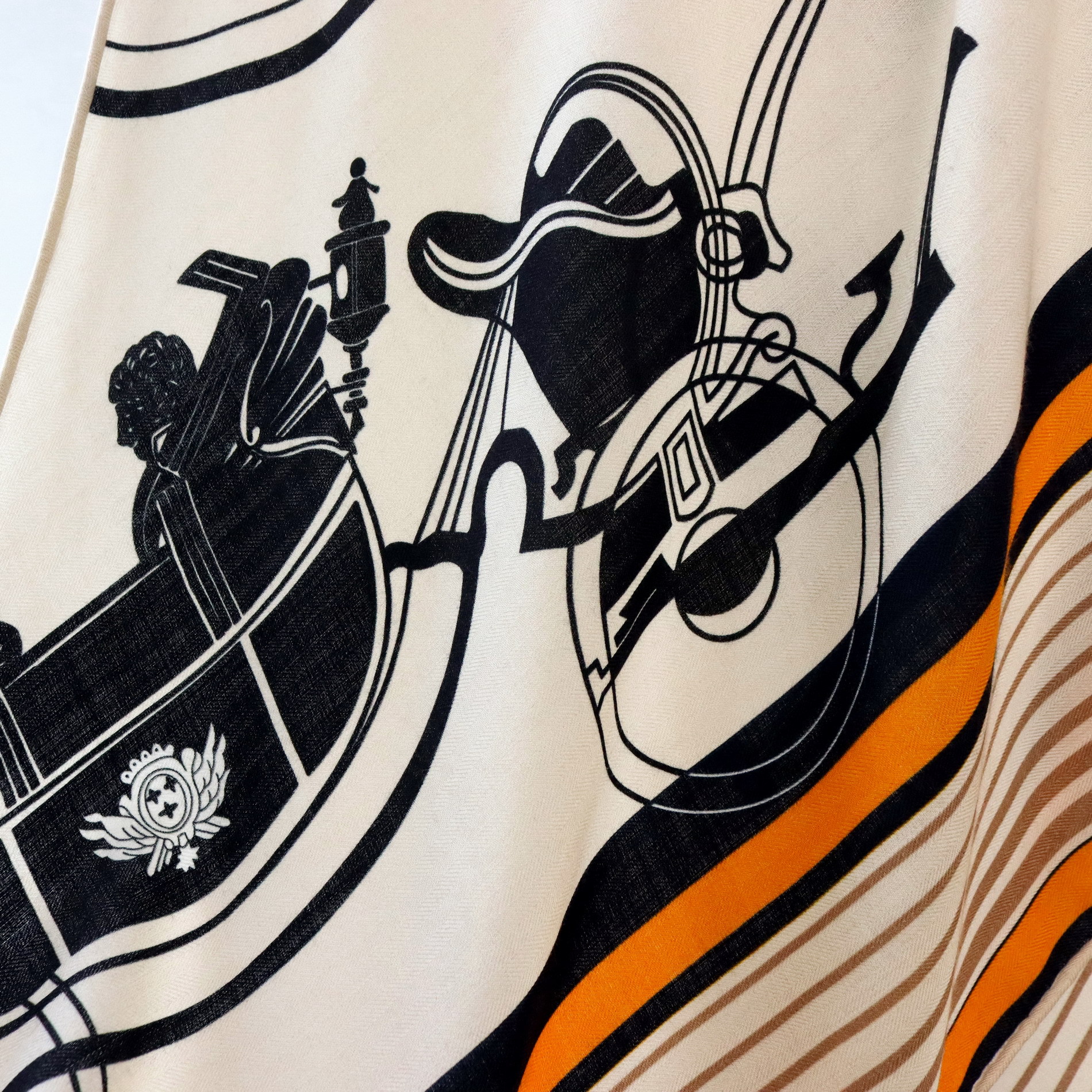 Vintage Equestrian Print Silk  - Pashmina Wrap Large review and price