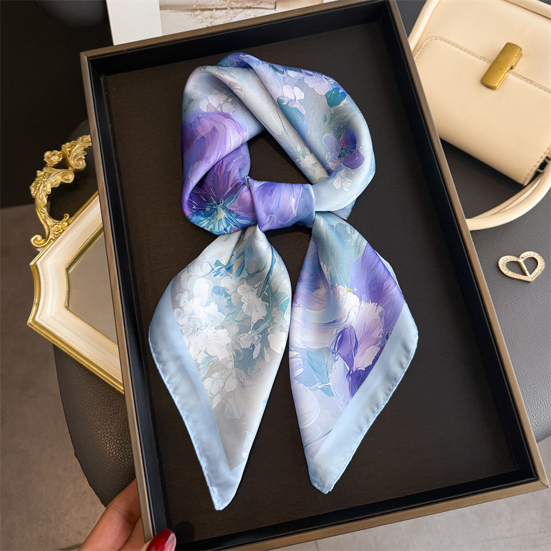 2026 New Floral Print Silk Squ - Face Scarf Mask review and price