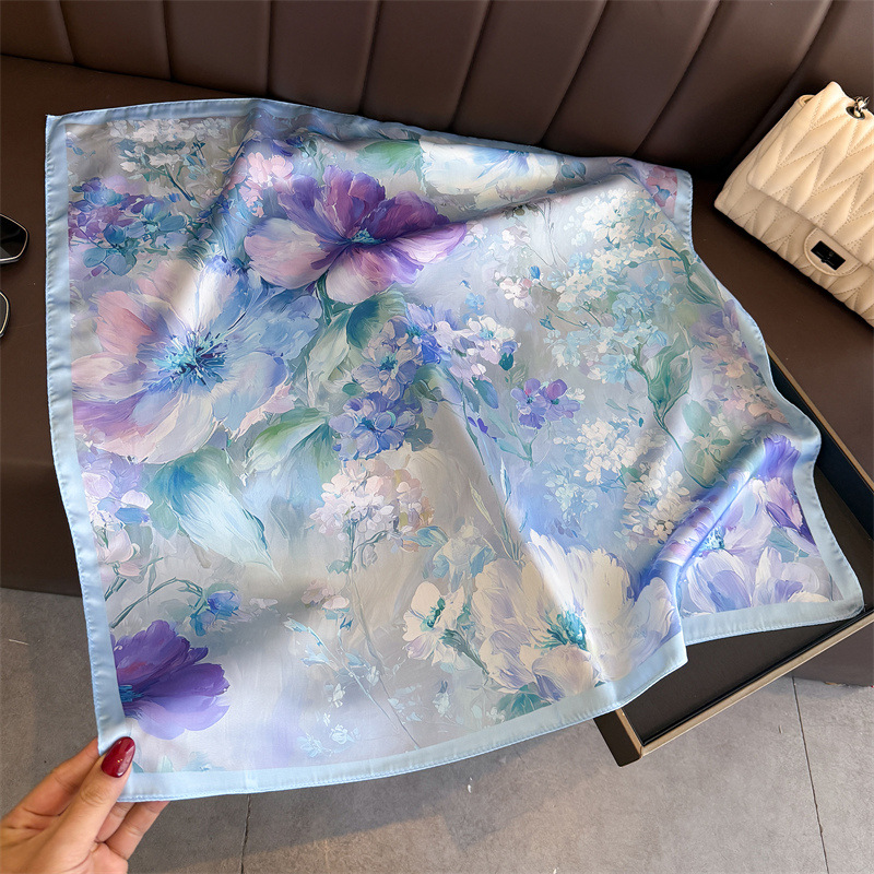 2026 New Floral Print Silk Squ - Face Scarf Mask review and price