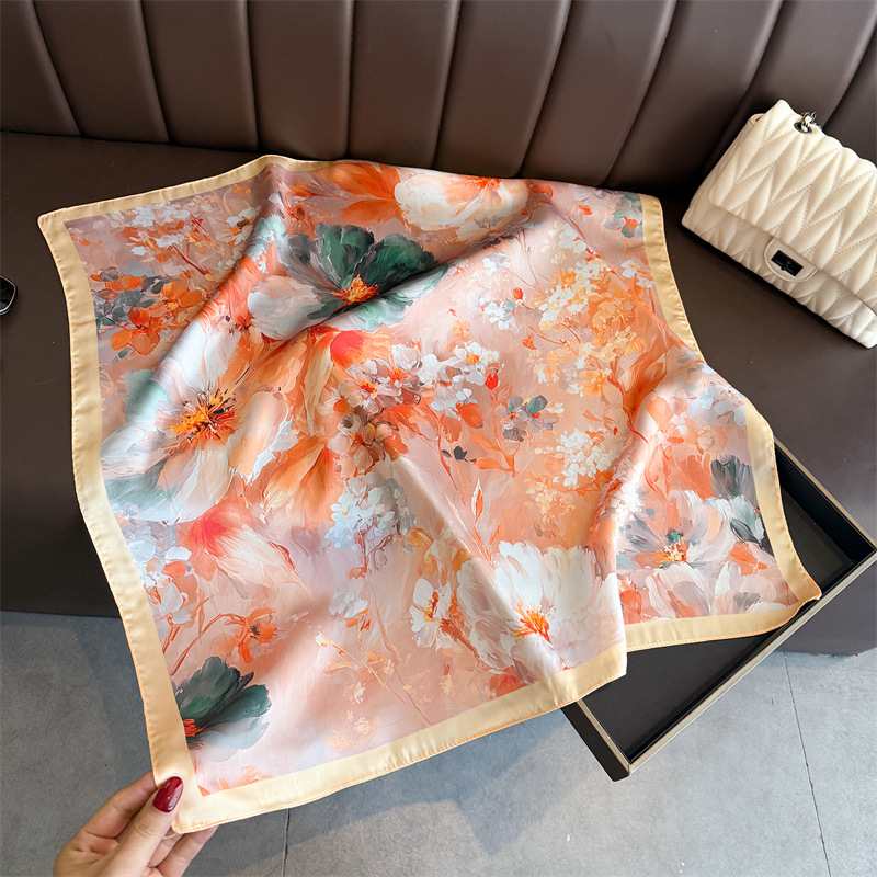 2026 New Floral Print Silk Squ - Face Scarf Mask review and price