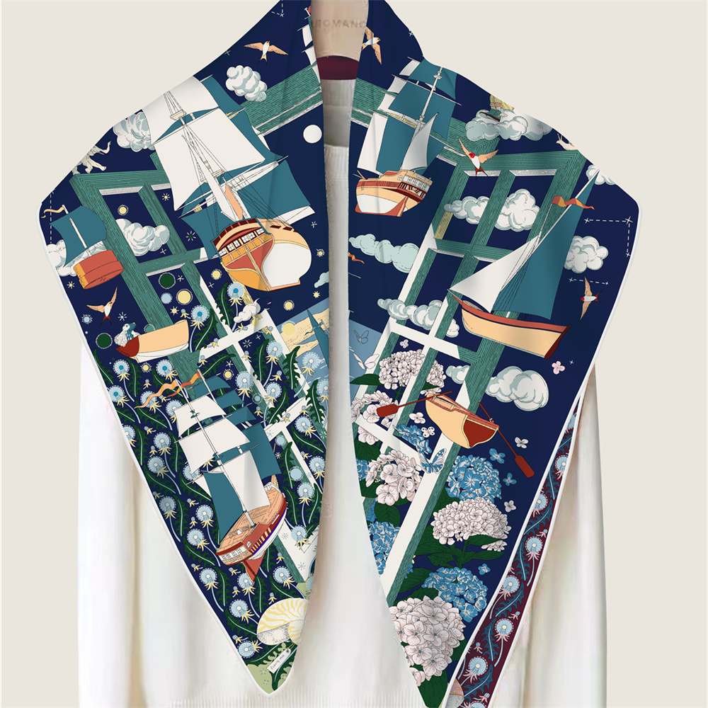 90CM Brand Silk Scarves Wraps  - Face Scarf Mask review and price
