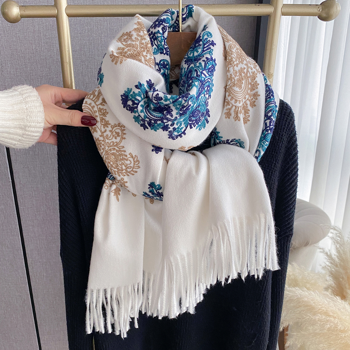 Women Fashion Winter Warm Cash - Woven Scarf Blanket review and price
