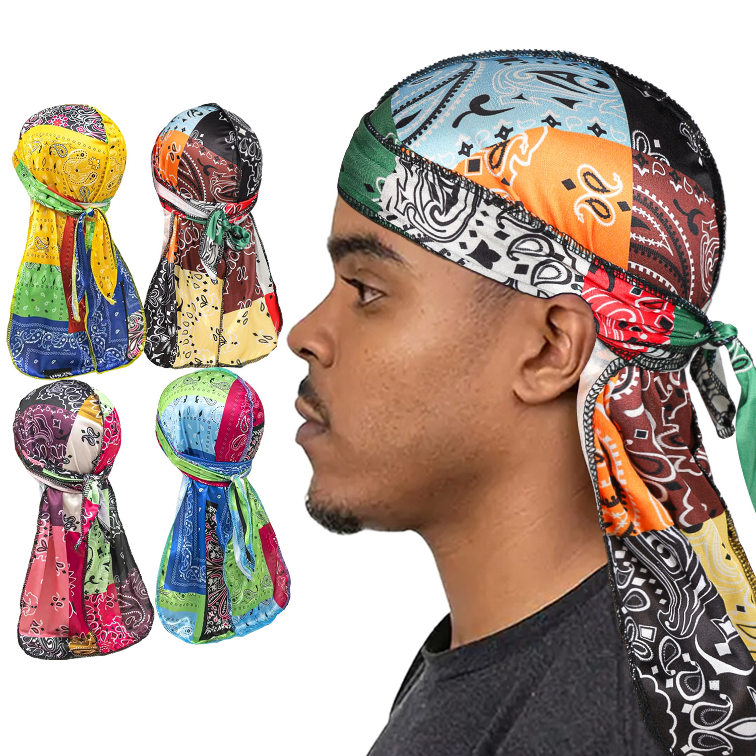 Paisley Printing Silky Durags  - Bandana Doo Rag review and price