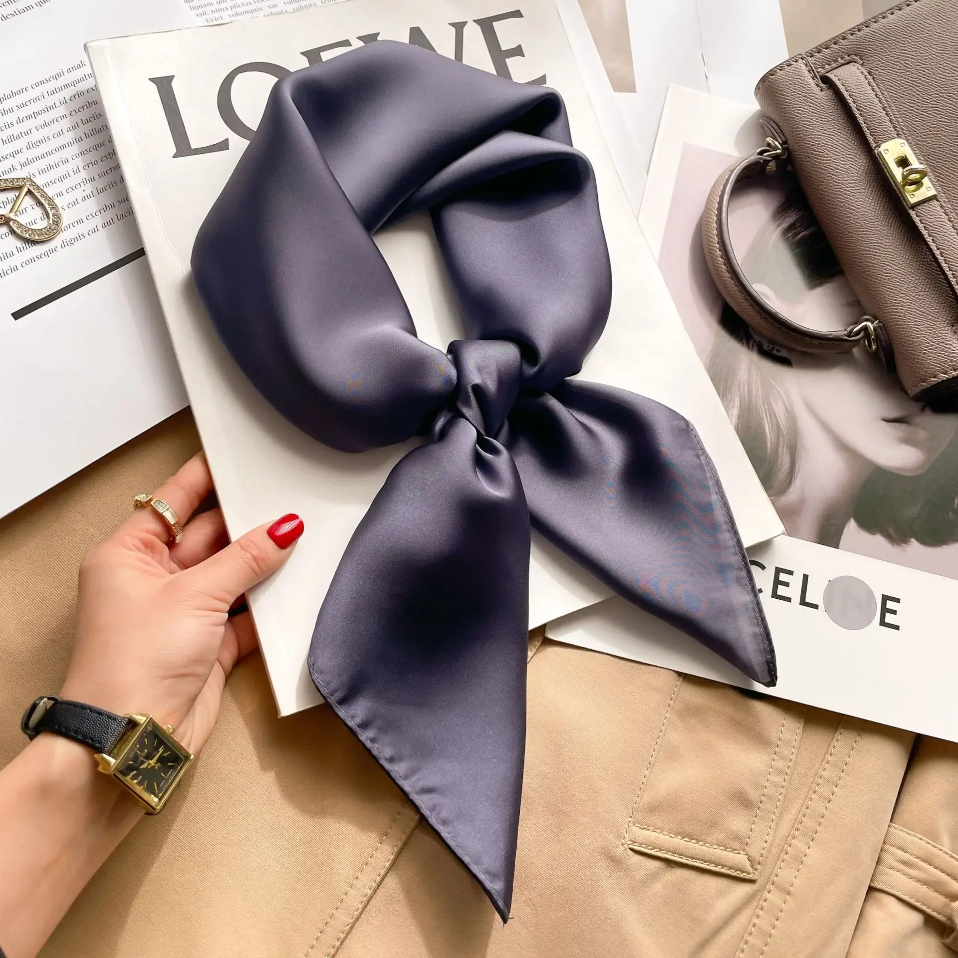 70cm Solid Colors Neckerchief  - Head Wrap Turban review and price
