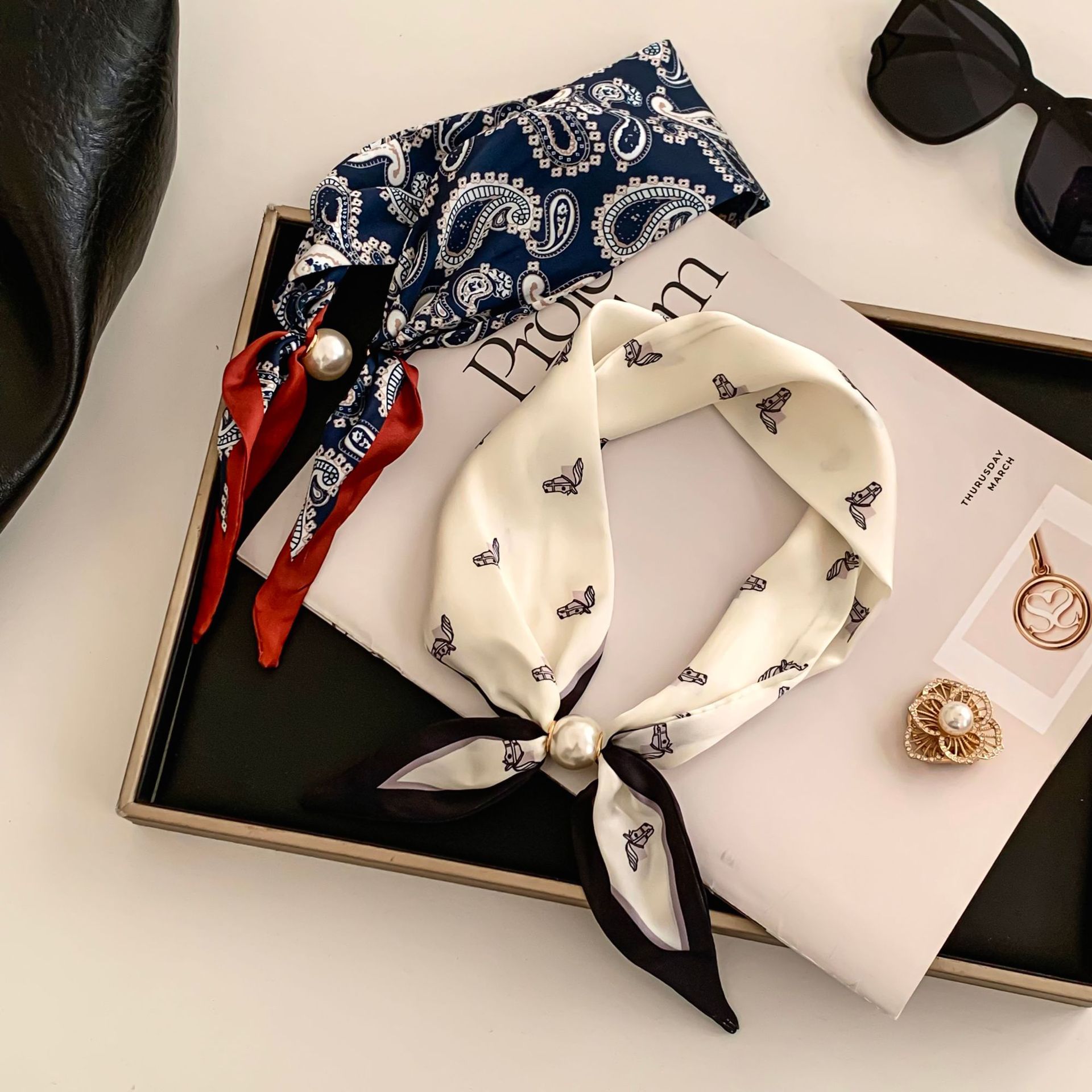 Cashew Flower Silk Scarf Effor - Silk Neck Scarf review and price
