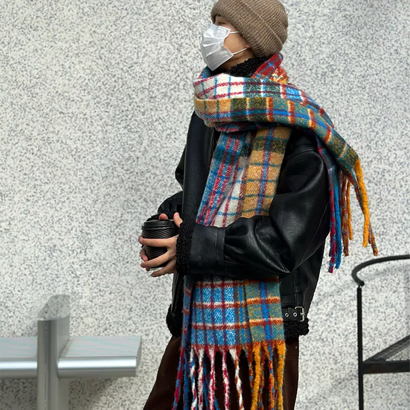 Vintage Colorful Plaid Cashmer - Muffler Men Wool review and price
