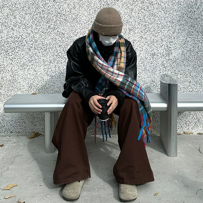 Vintage Colorful Plaid Cashmer - Muffler Men Wool review and price