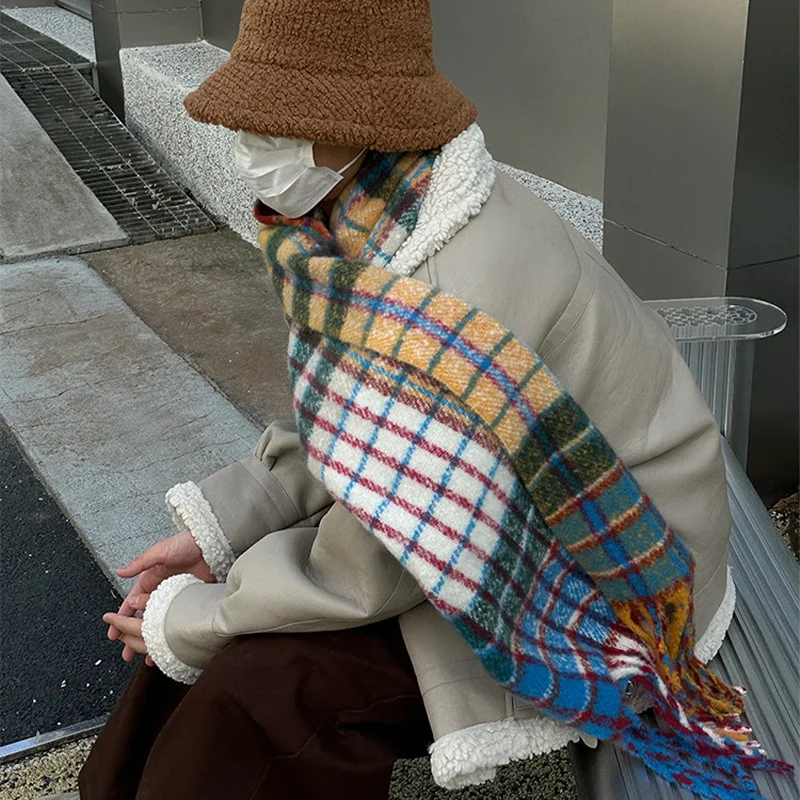 Vintage Colorful Plaid Cashmer - Muffler Men Wool review and price