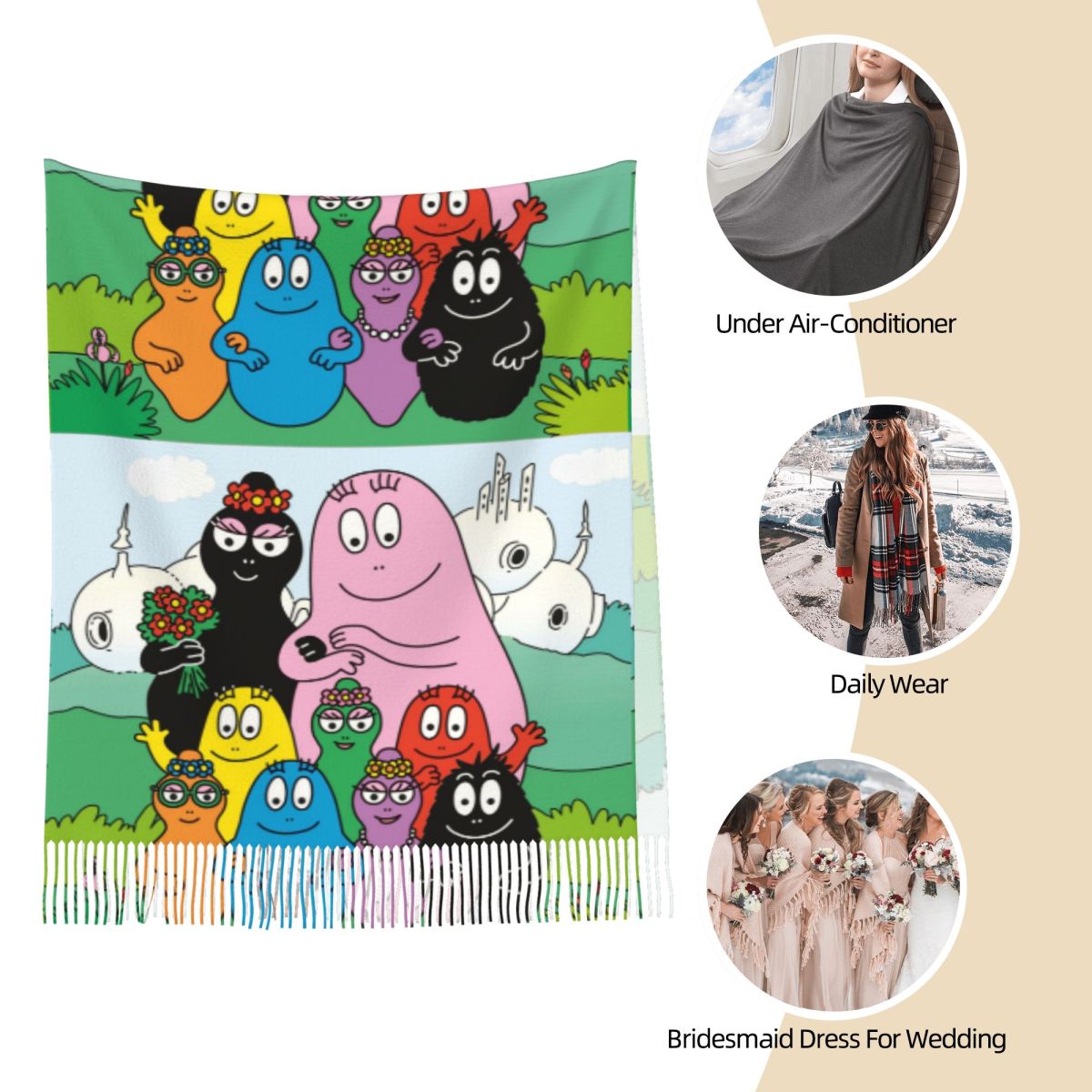 Les Barbapapa Family Shawls Wr - Pashmina Wrap Large review and price