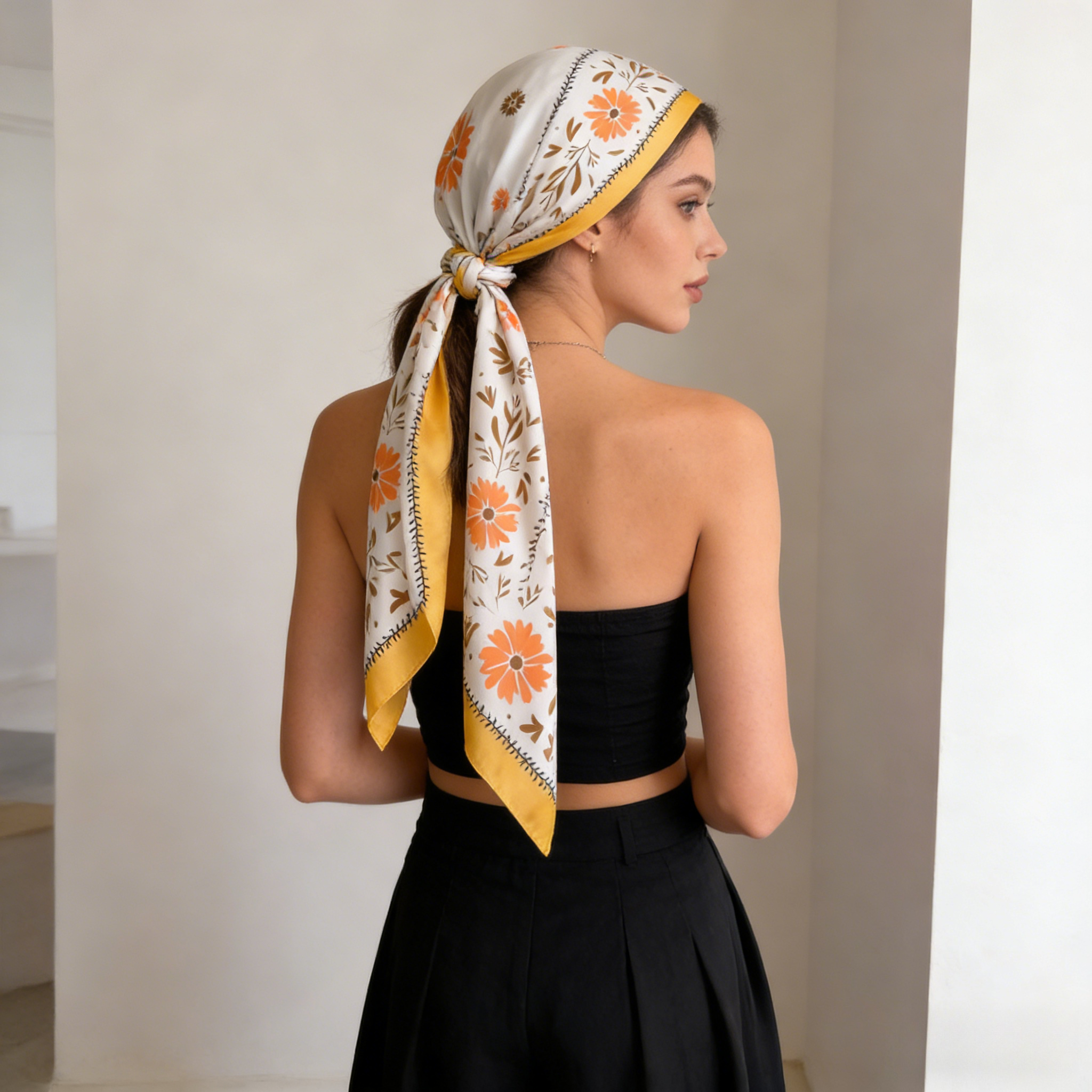 1Pc new printed fashion silk s - Scarf Silk Square review and price