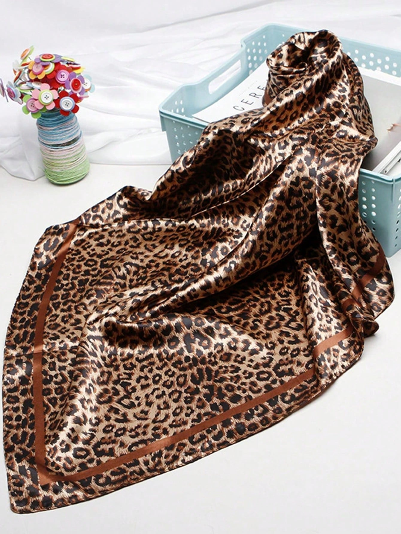 90cm Leopard Print Neckerchief - Head Wrap Turban review and price