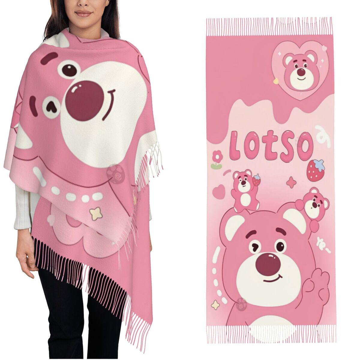 Lotso Pink Bear Women's Scarf  - Pashmina Wrap Large review and price