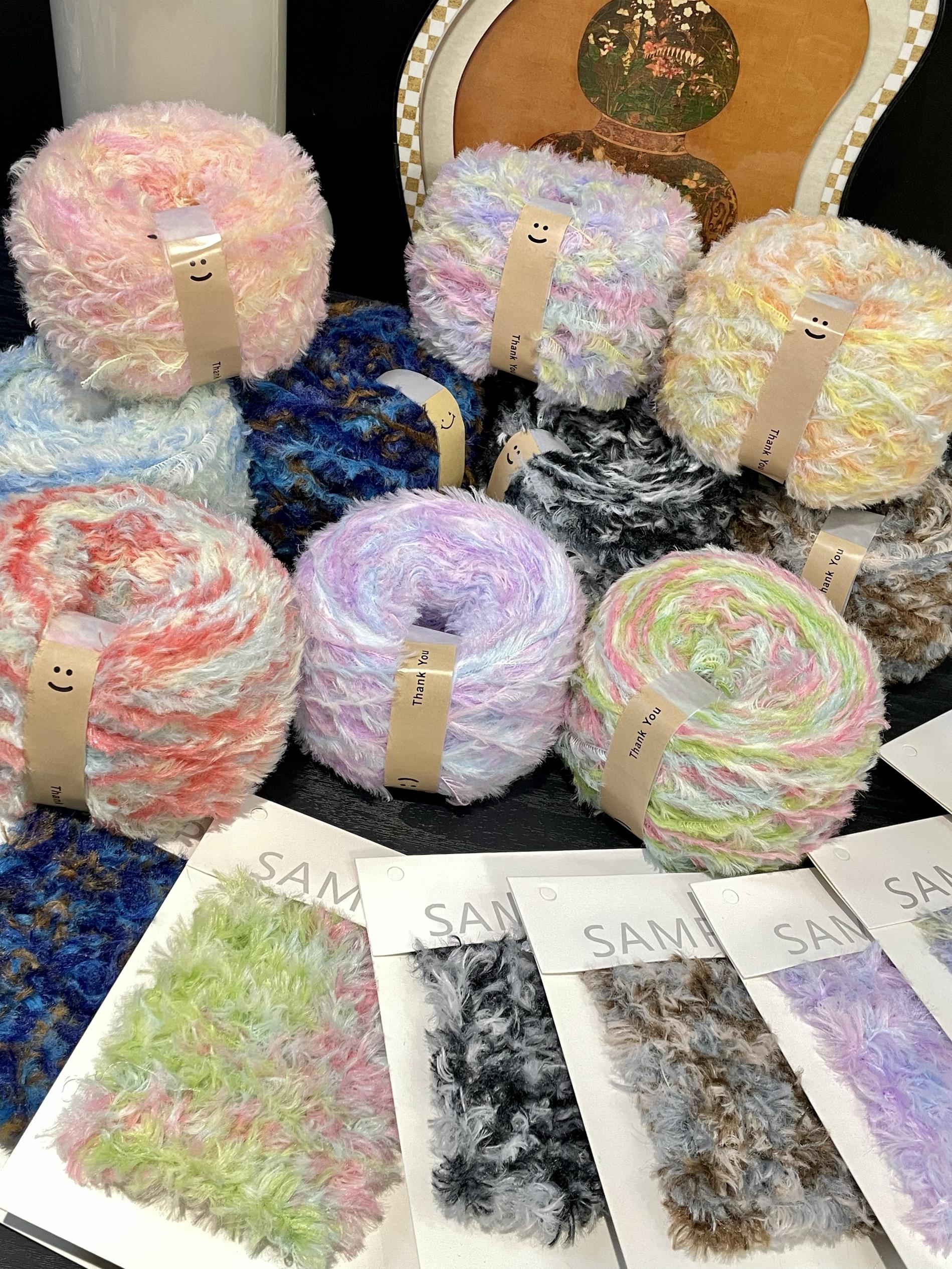 100g Colored Space-dyed Fur Ya - Woven Scarf Blanket review and price
