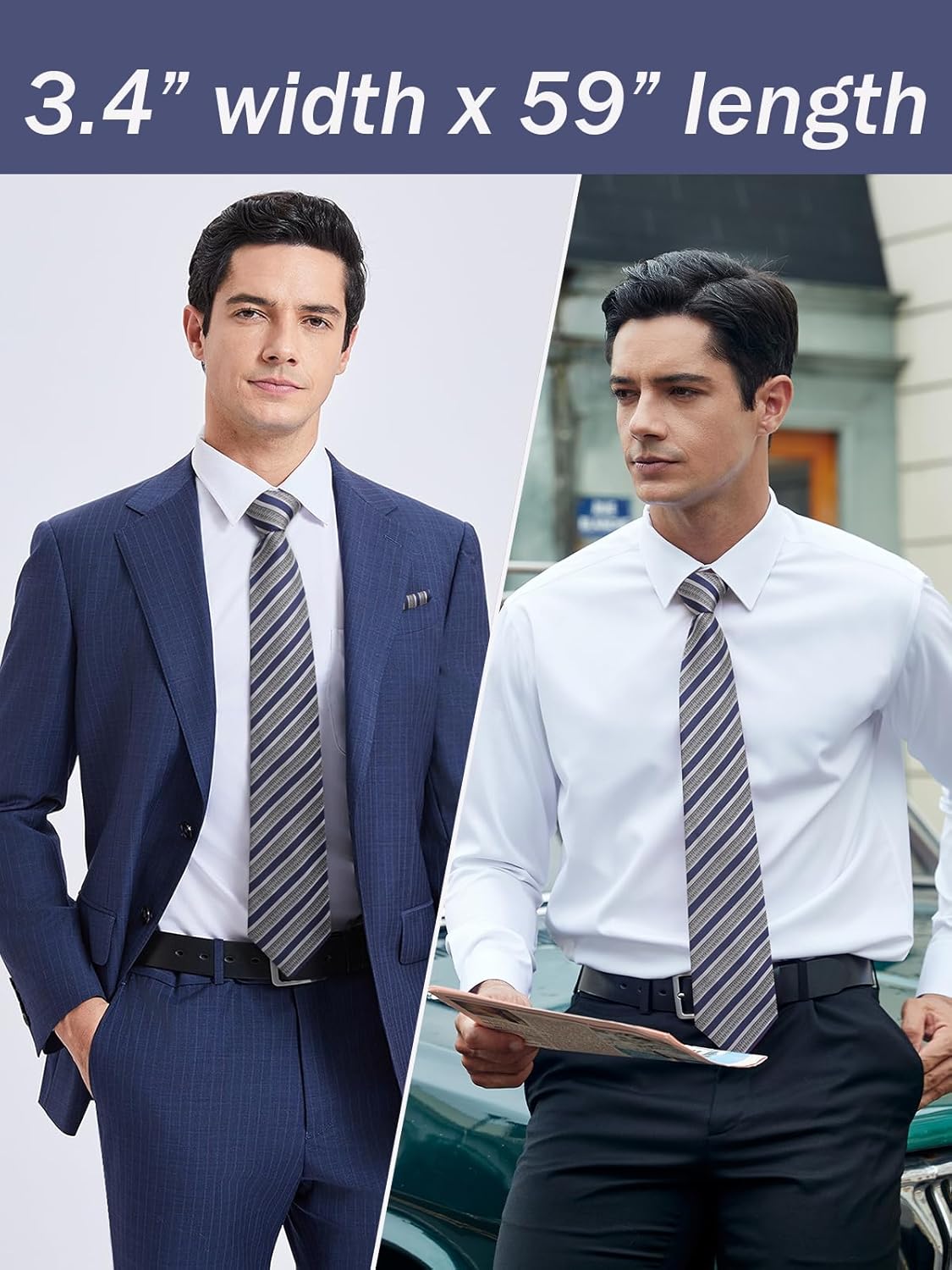 Men's Stripe Tie & Pocket Squa - Handkerchief Cotton Men review and price