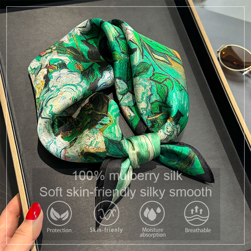 100% Silk Scarf Bandana Women  - Face Scarf Mask review and price