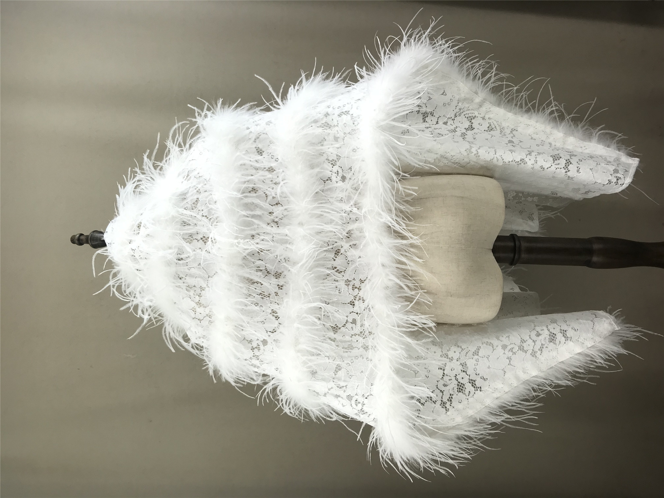 Real Ostrich Feather Lace Shaw - Stole Wedding Shawl review and price