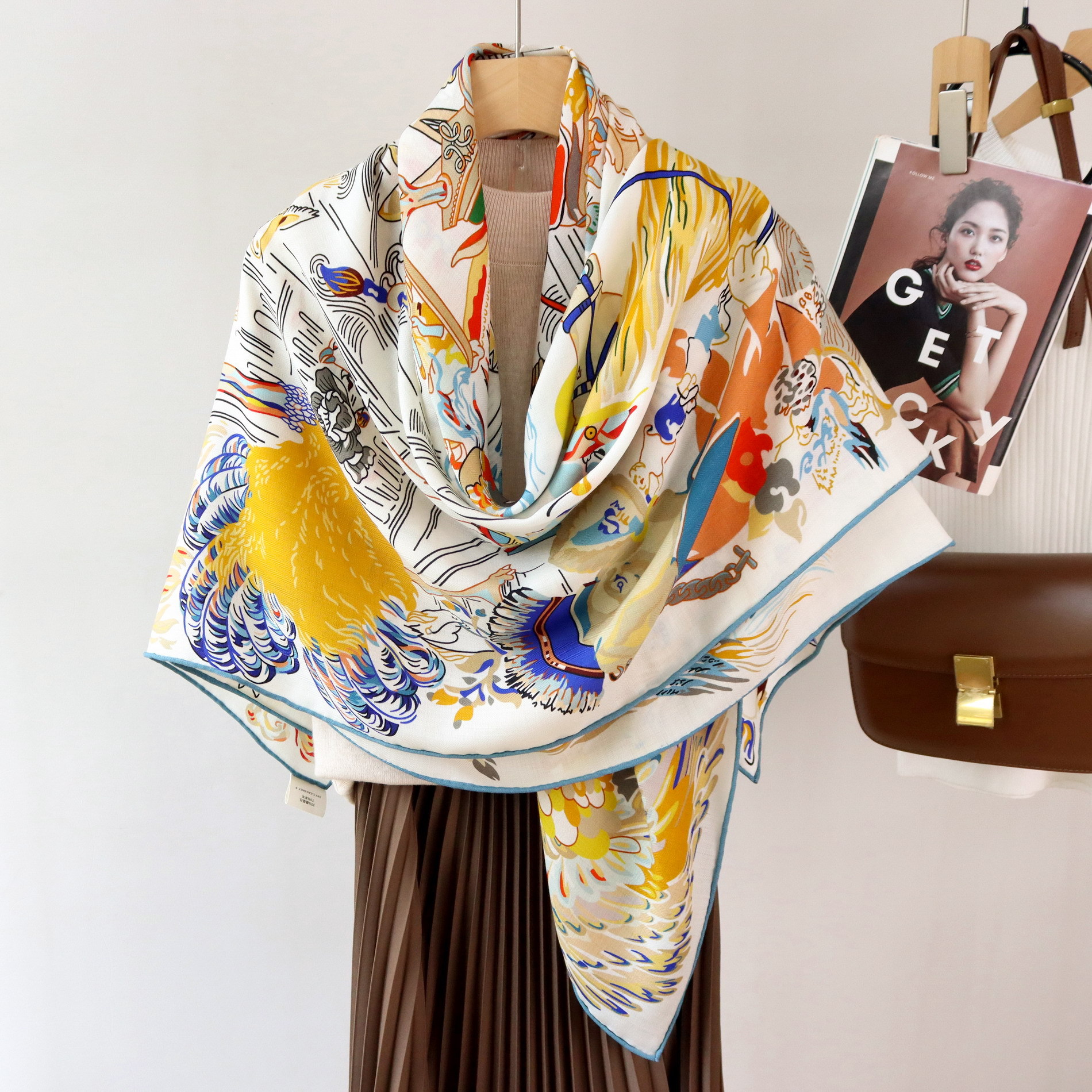 Double Print Mulberry Silk Sca - Pashmina Wrap Large review and price