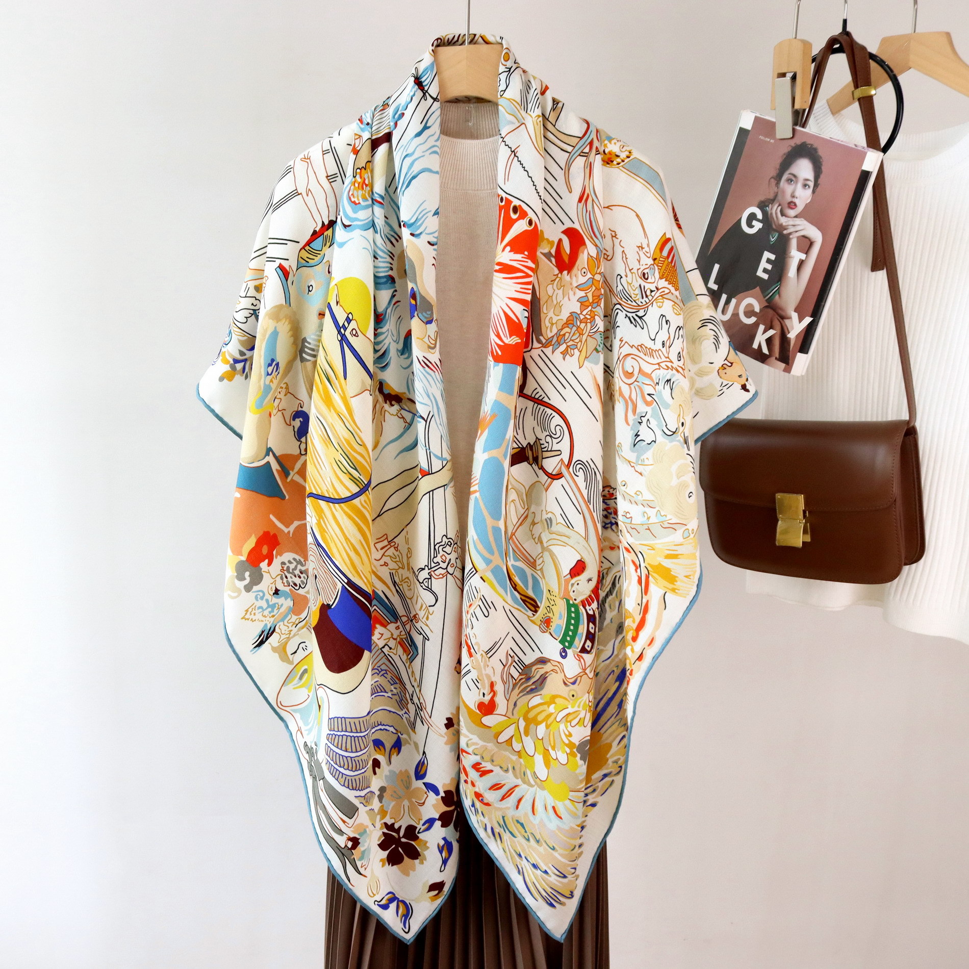 Double Print Mulberry Silk Sca - Pashmina Wrap Large review and price