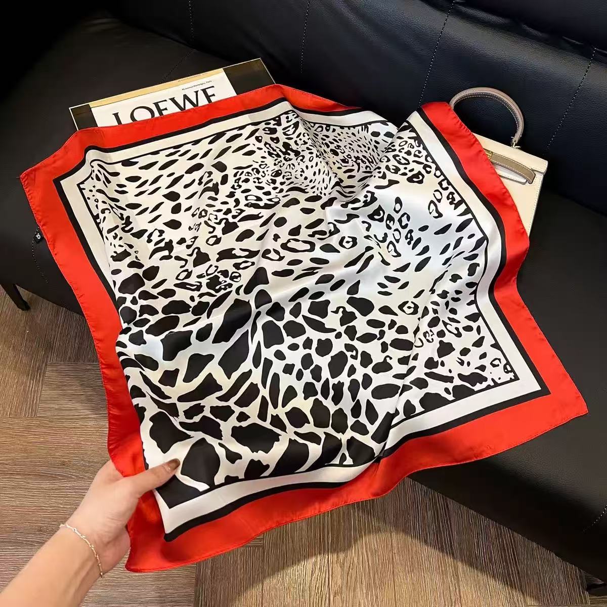 1pc Faux Silk Retro Leopard Pr - Bandana Cotton review and price