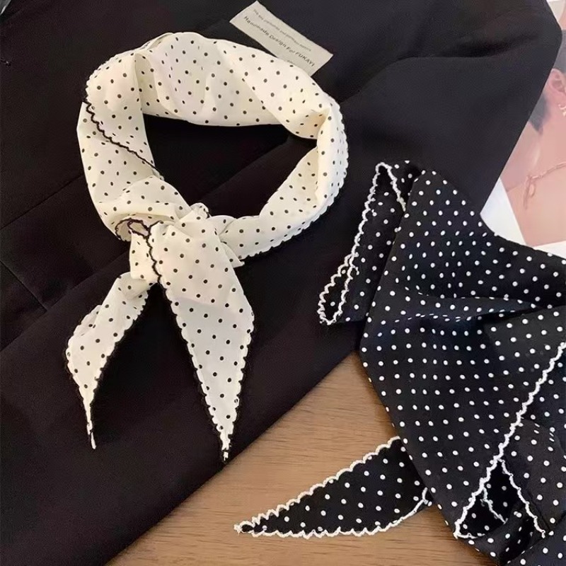 Black White Polka Dot Scarf fo - Ascot Neck Scarf review and price