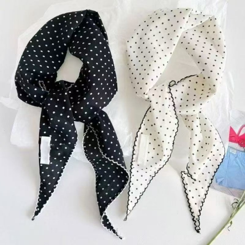 Black White Polka Dot Scarf fo - Ascot Neck Scarf review and price