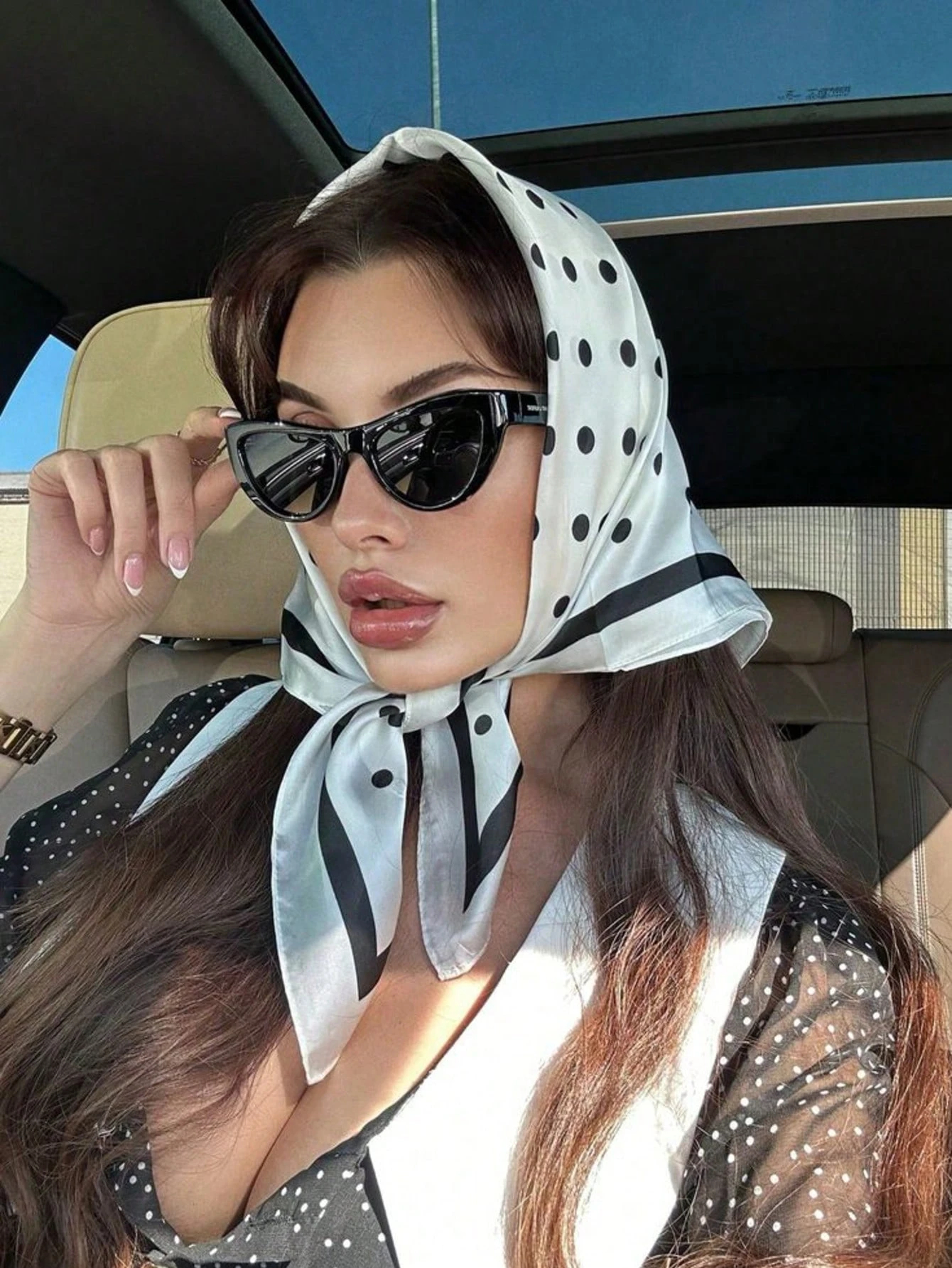 Lady Hair Dot Scarf Female Sil - Scarf Silk Square review and price