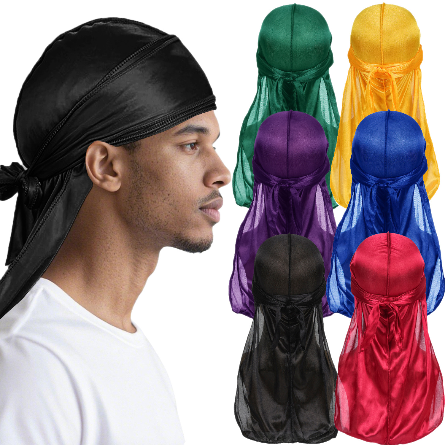Men Satin Breathable Silky Dur - Bandana Doo Rag review and price