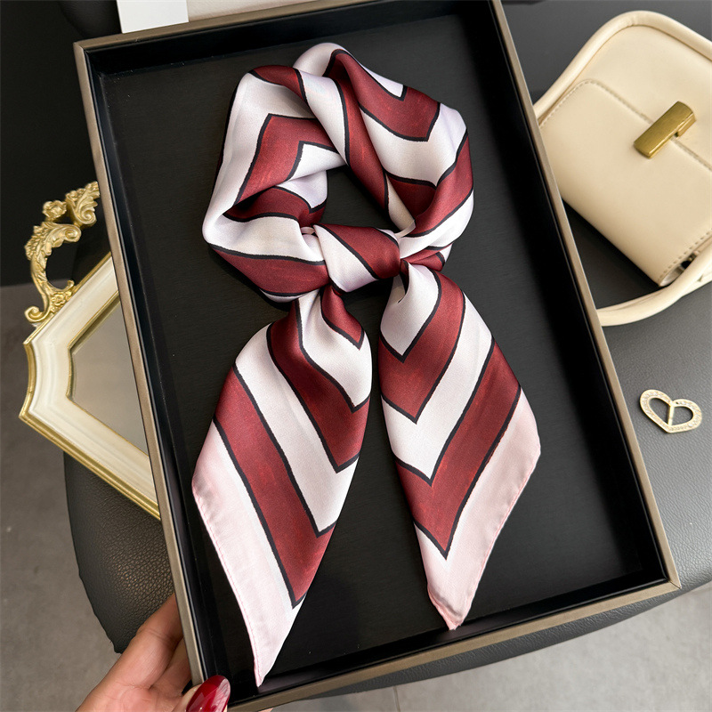 Satin Silk Geometric Stripe Pr - Face Scarf Mask review and price
