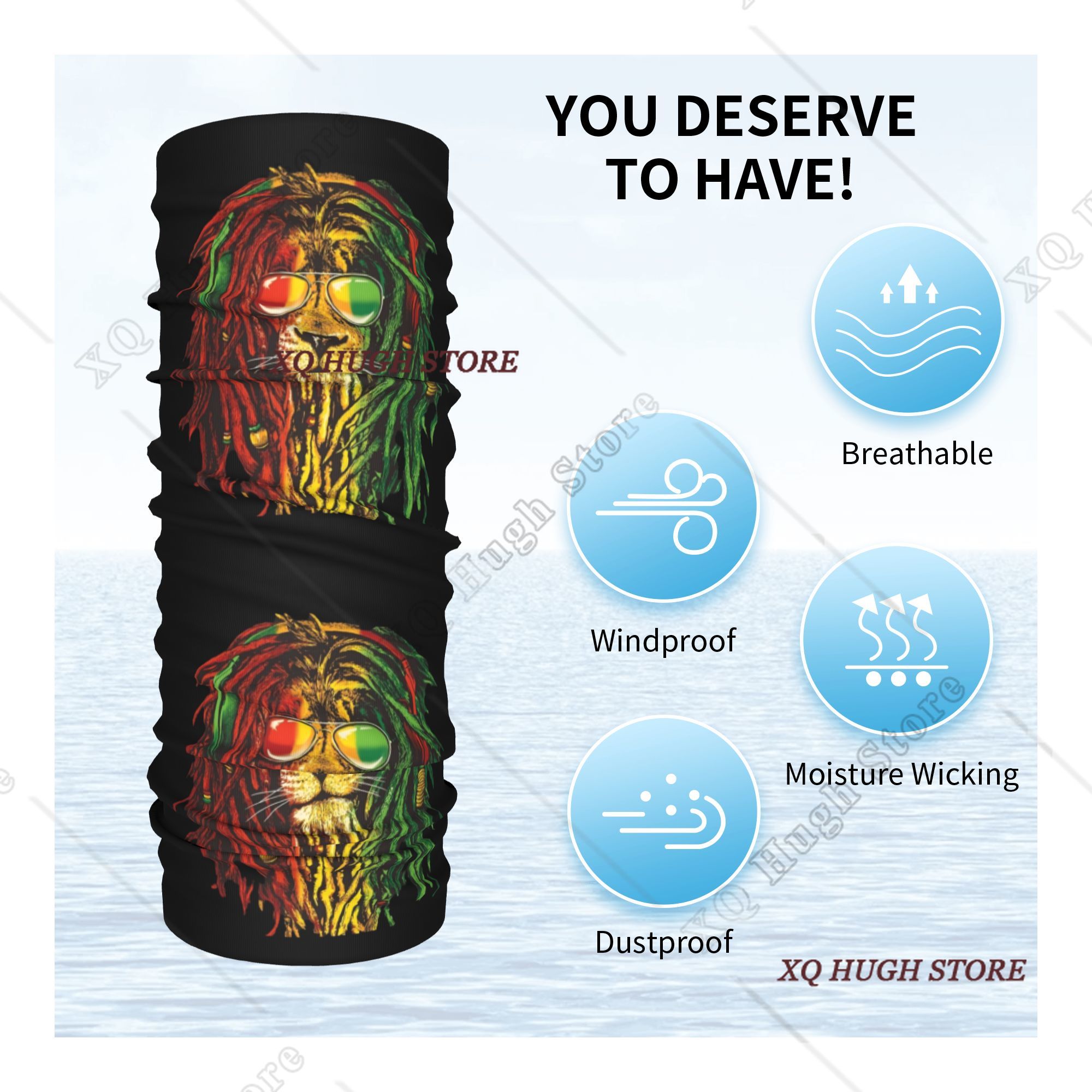 Rasta Reggae Lion Sunglass Art - Neck Warmer Tube review and price