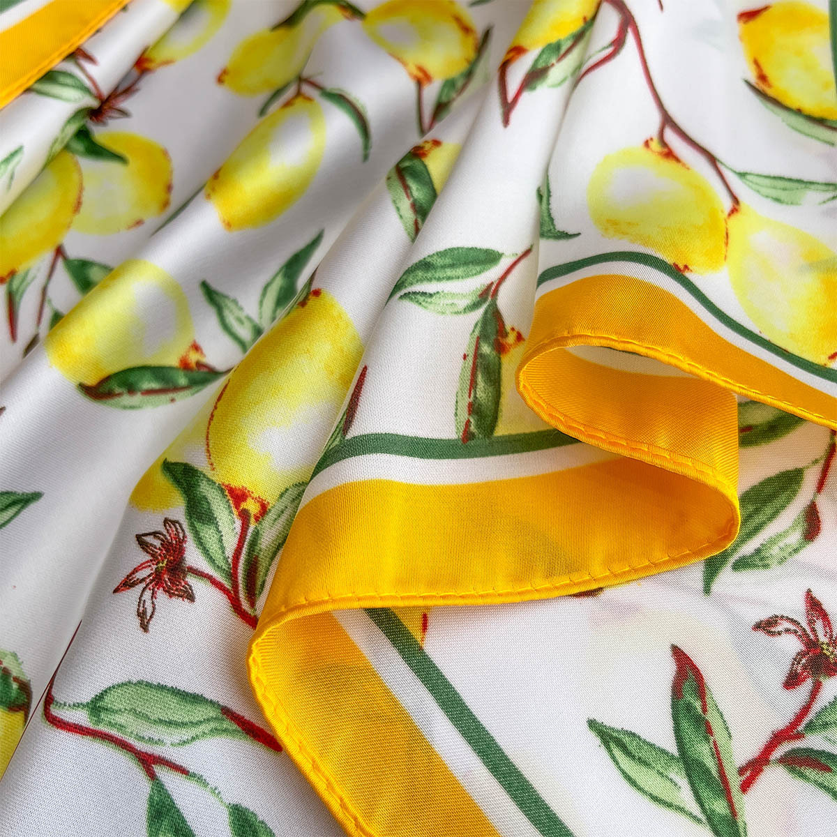 2025 New Yellow Lemon Print Sq - Face Scarf Mask review and price