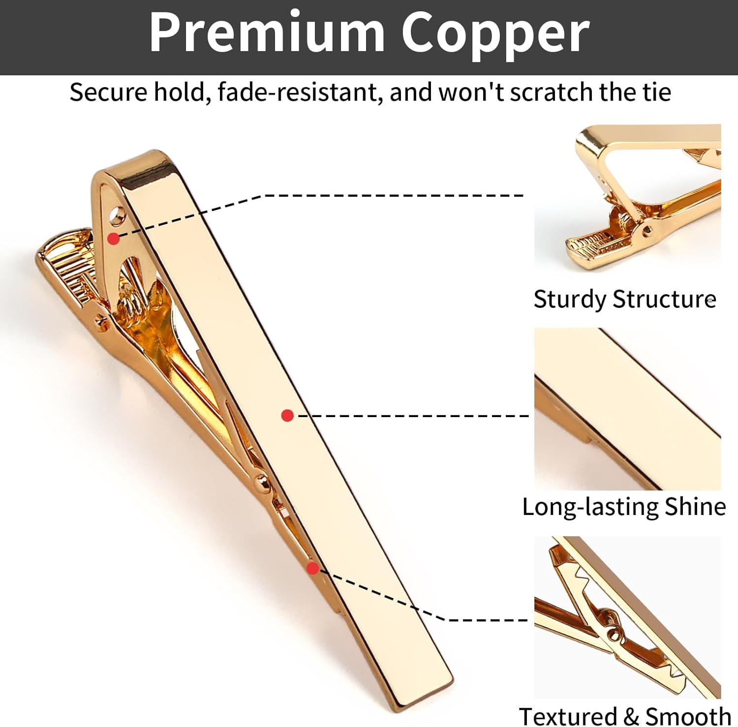 6 Tie Clips for Men, Classic S - Tie Bar Set Gift review and price