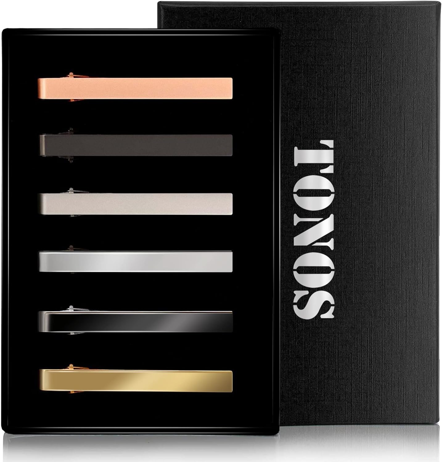 6 Pack Tie Clips Set Black Sil - Tie Bar Set Gift review and price