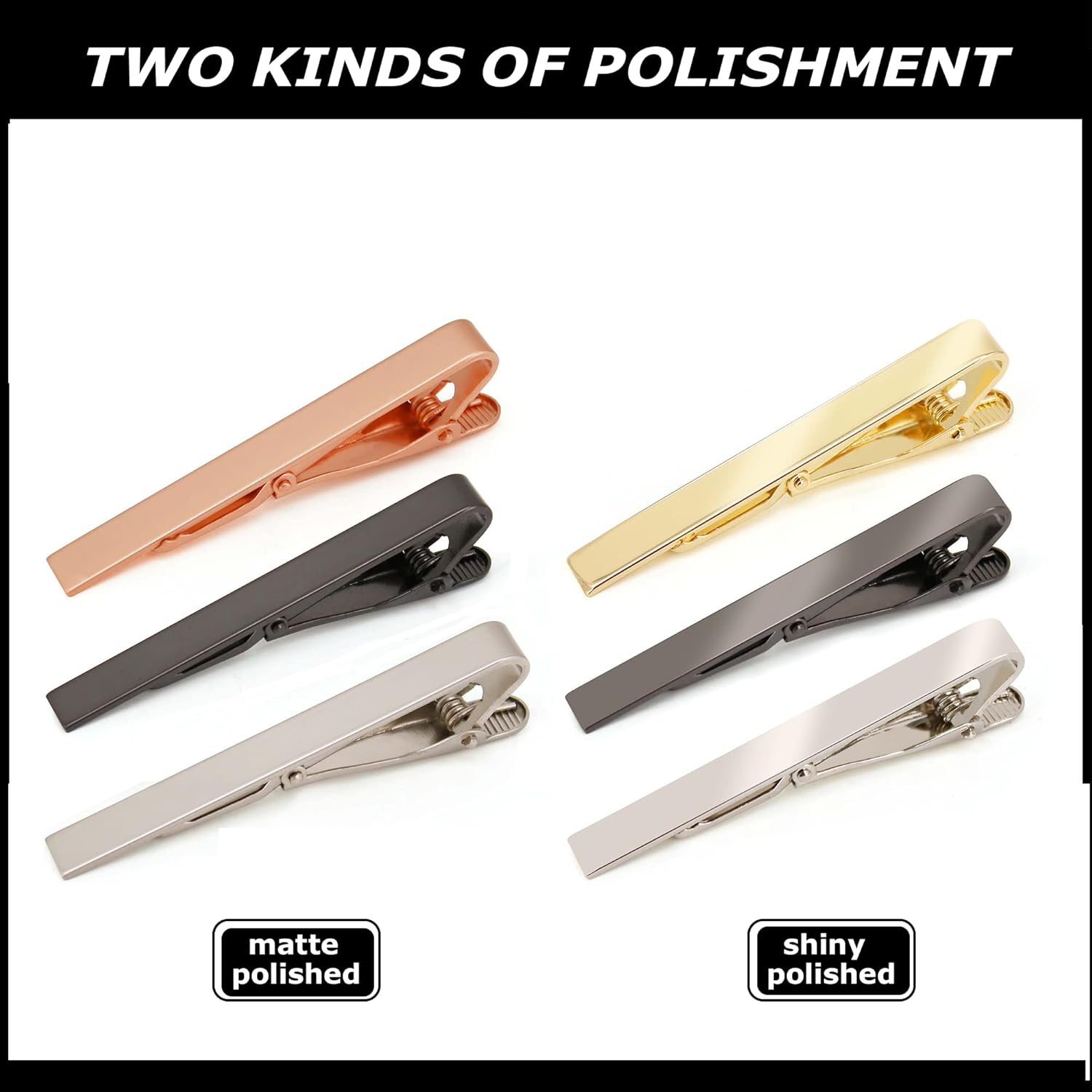 6 Pack Tie Clips Set Black Sil - Tie Bar Set Gift review and price