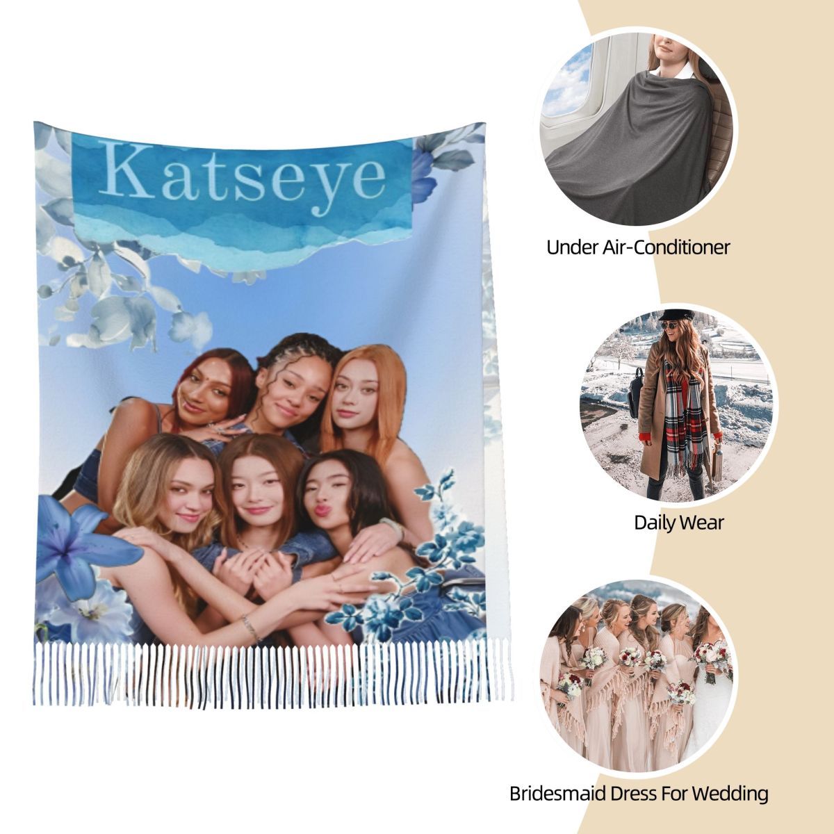 Katseye Kpop Scarf for Women W - Pashmina Wrap Large review and price