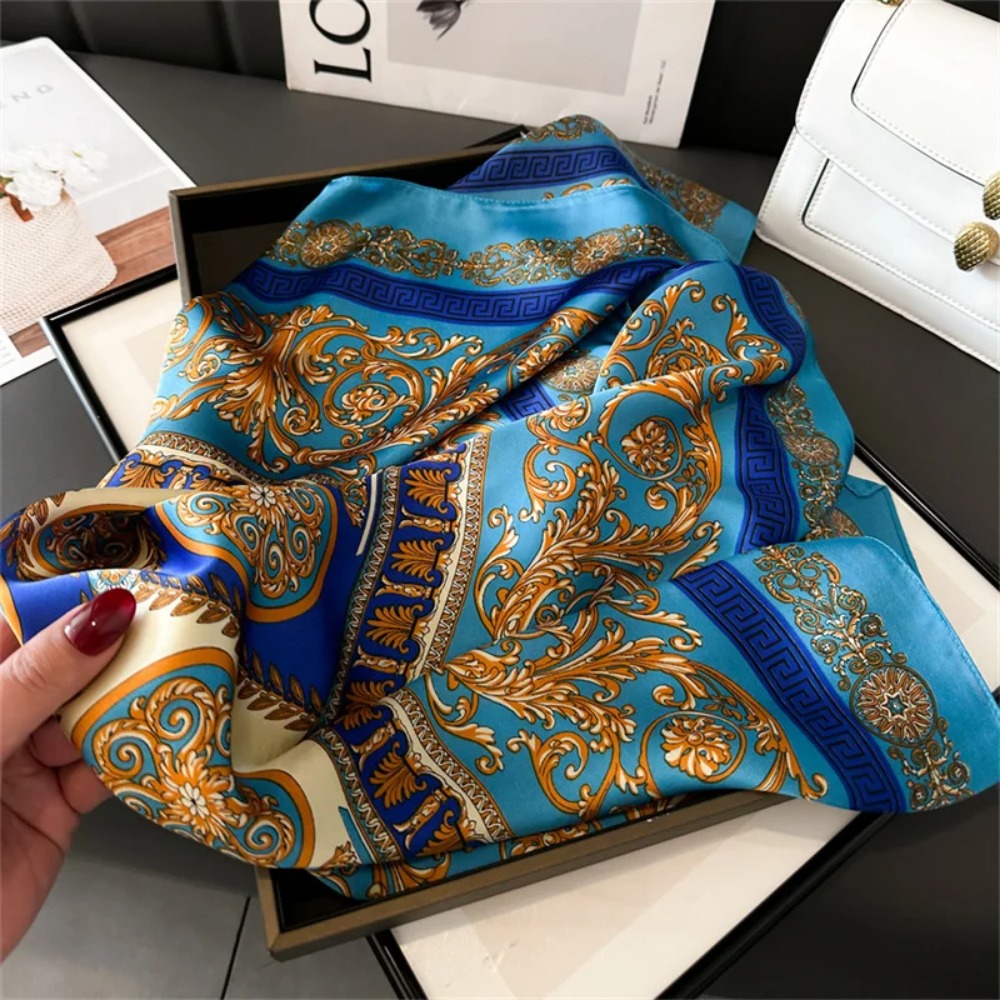 Women 70x70cm Printed Silk Pas - Ascot Neck Scarf review and price