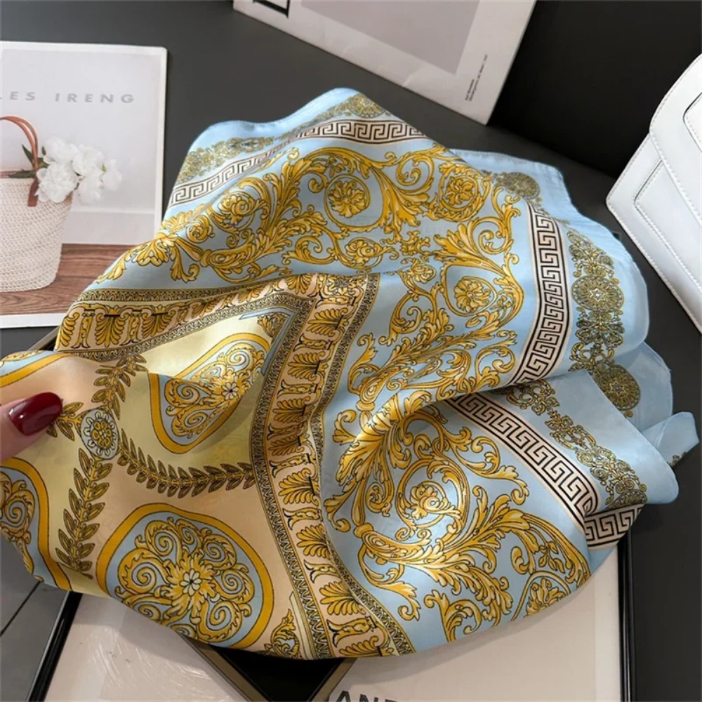 Women 70x70cm Printed Silk Pas - Ascot Neck Scarf review and price