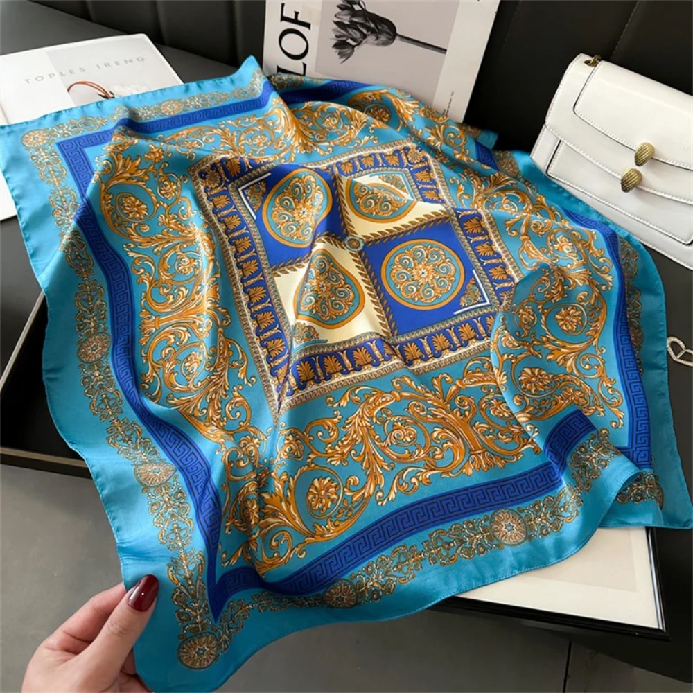 Women 70x70cm Printed Silk Pas - Ascot Neck Scarf review and price
