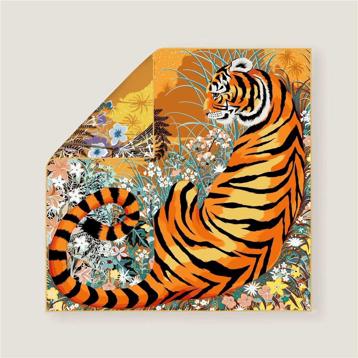 70CM Curled Edge Twill Silk Sq - Scarf Silk Square review and price