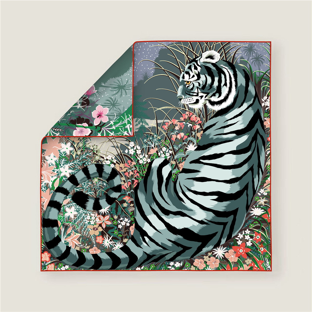 70CM Curled Edge Twill Silk Sq - Scarf Silk Square review and price
